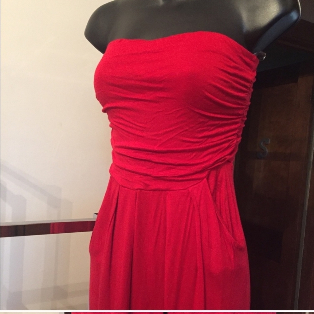 ****SOLD ON MERCARI***RED of the shoulder jumpsuit